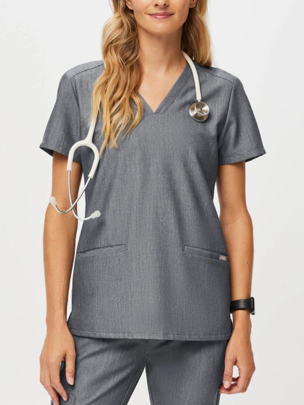 NWT FIGS Casma Scrub Top Three Pocket Graphite Gray size 2XL